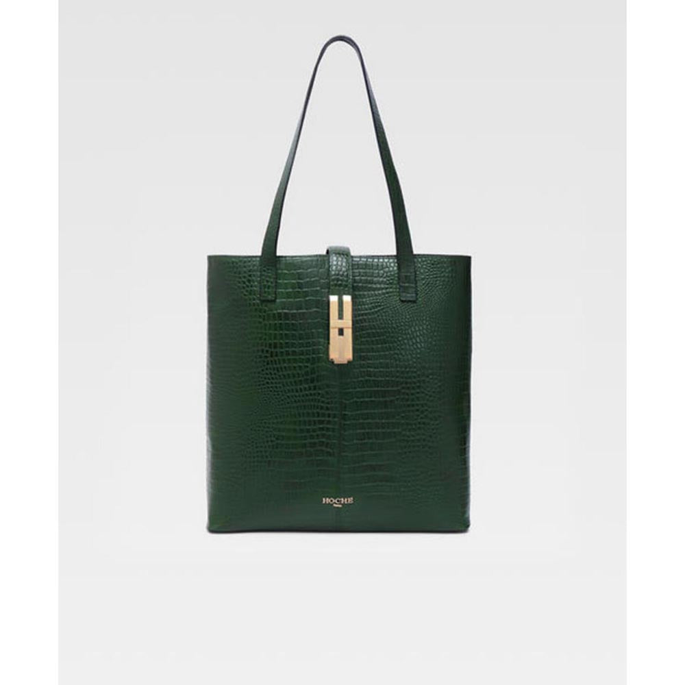 Hoche Paris Green Lisbon Black Tote Bag