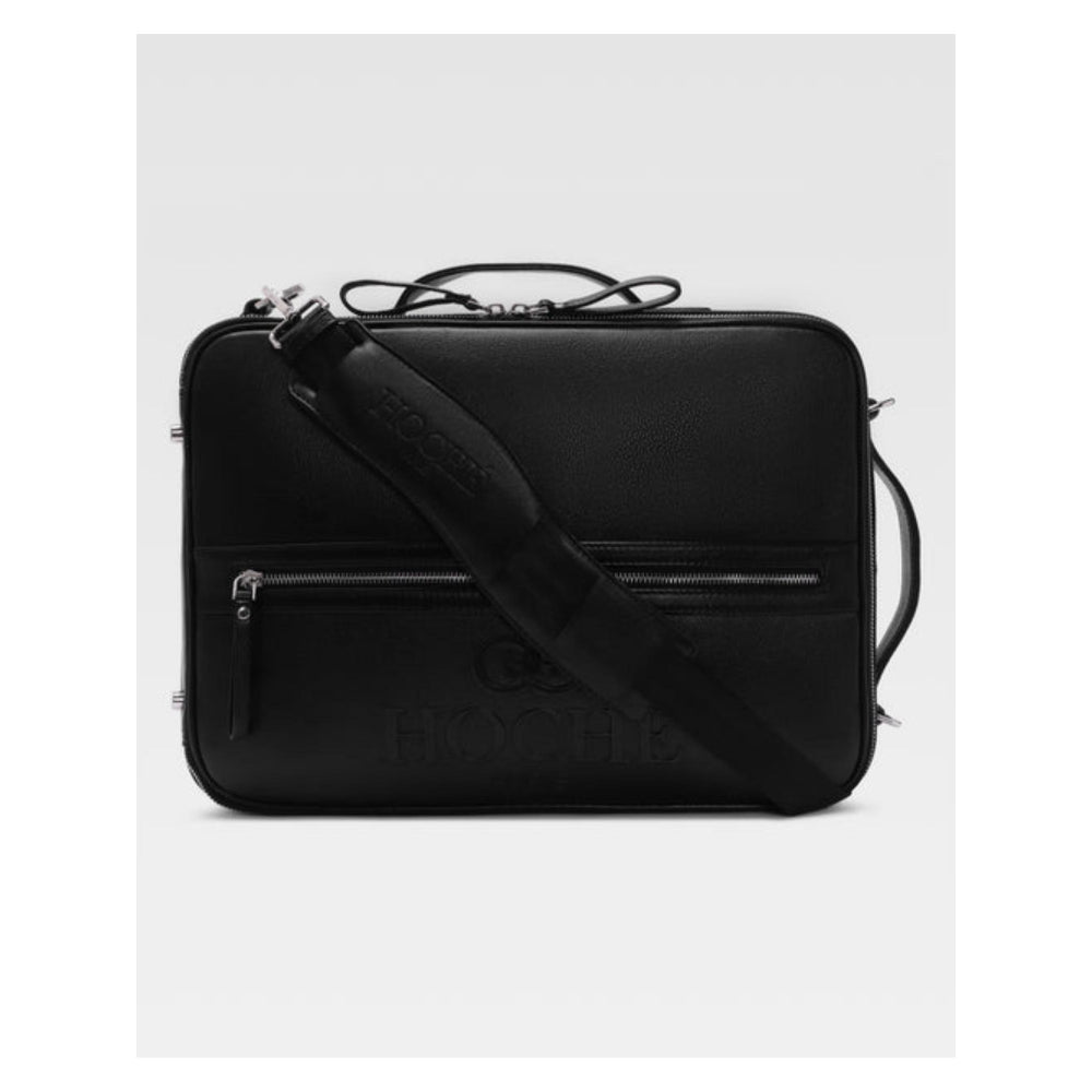 Hoche Paris Black Unstitch 3-In-1 Convertible Black Backpack