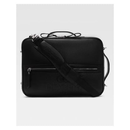 Hoche Paris Black Unstitch 3-In-1 Convertible Black Backpack