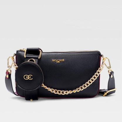 Hoche Paris Burgundy Black Milo Crossbody Bag
