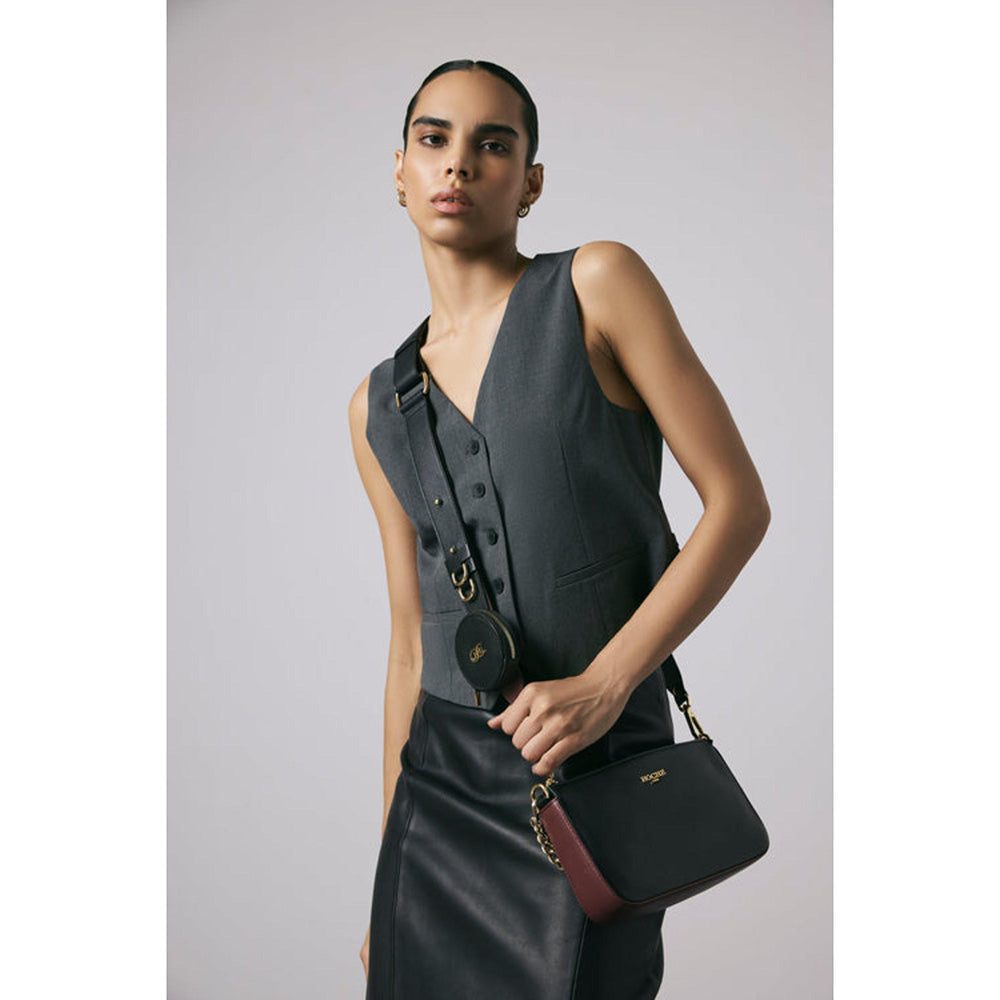 Hoche Paris Burgundy Black Milo Crossbody Bag