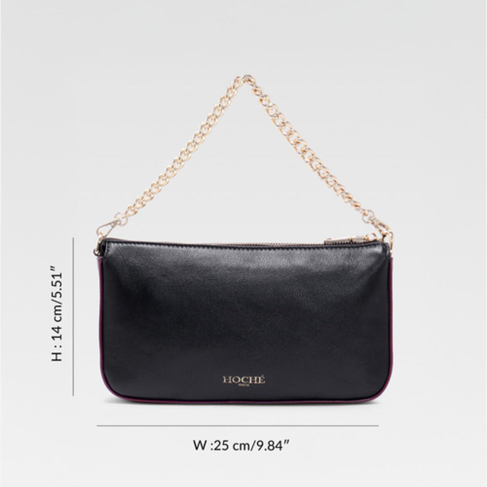 Hoche Paris Burgundy Black Milo Crossbody Bag