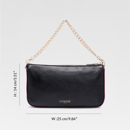 Hoche Paris Burgundy Black Milo Crossbody Bag