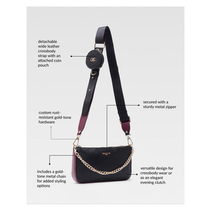 Hoche Paris Burgundy Black Milo Crossbody Bag