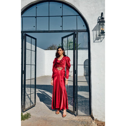 House of Fett Ruby Pleated Gown