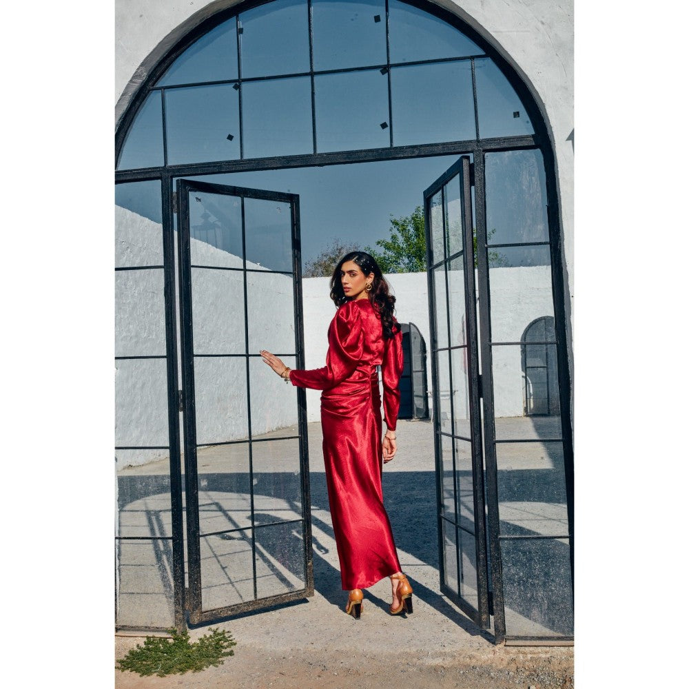 House of Fett Ruby Pleated Gown