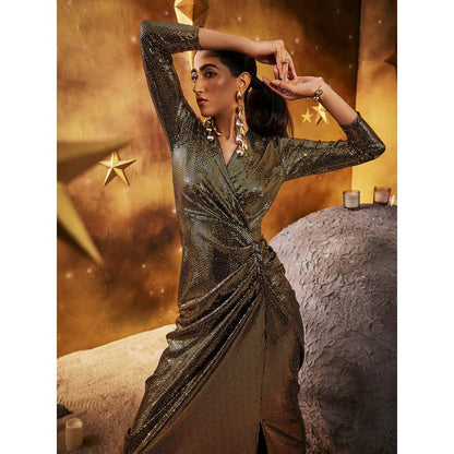House of Fett Black & Gold Astral Gown