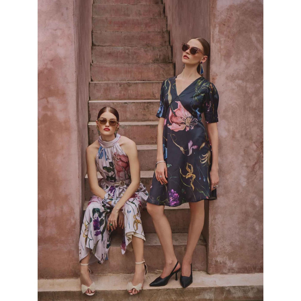 House of Fett Blair Floral Jumpsuit With Belt (Set of 2)