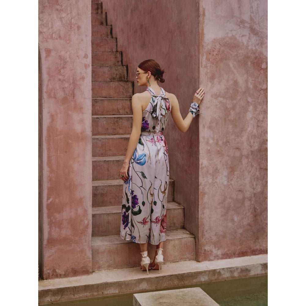 House of Fett Blair Floral Jumpsuit With Belt (Set of 2)