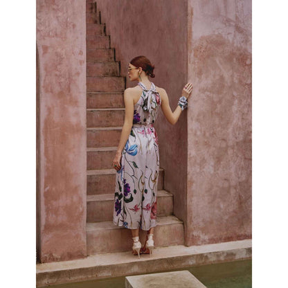 House of Fett Blair Floral Jumpsuit With Belt (Set of 2)