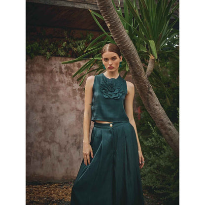 House of Fett Diana Organza Applique Floral Co-Ord (Set of 2)