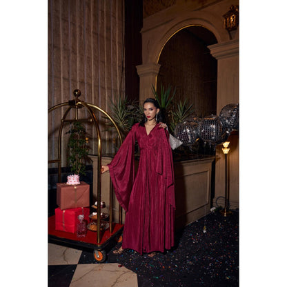 House of Fett Braided Scarlet Partywear Gown