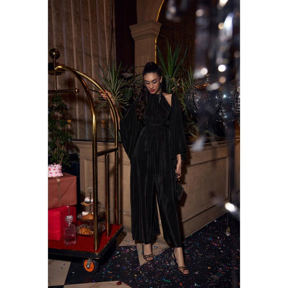 House of Fett Seeah Pleated Jumpsuit With Cape