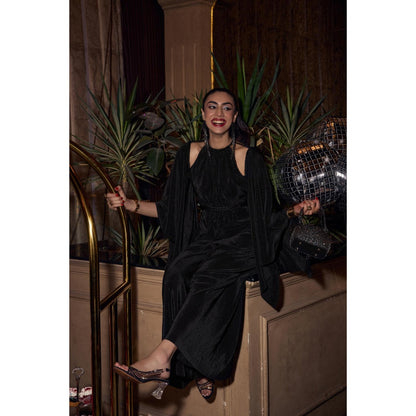 House of Fett Seeah Pleated Jumpsuit With Cape