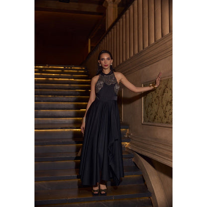 House of Fett Black Rose Gown