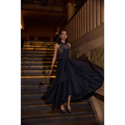 House of Fett Black Rose Gown