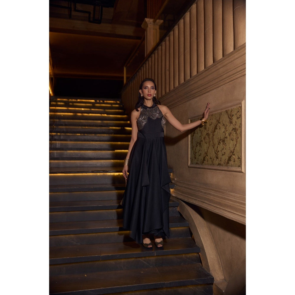 House of Fett Black Rose Gown