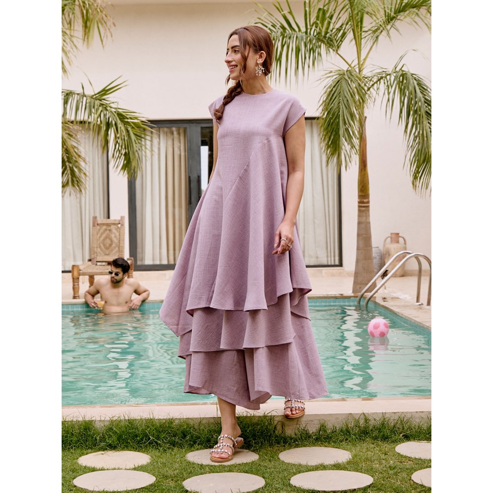 House of Fett Marylebone Asymmetric Purple Co-Ord (Set of 2)