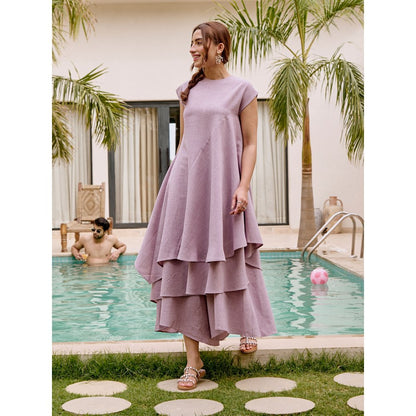 House of Fett Marylebone Asymmetric Purple Co-Ord (Set of 2)