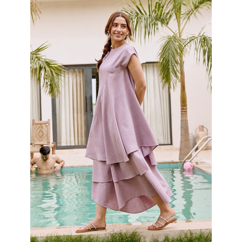 House of Fett Marylebone Asymmetric Purple Co-Ord (Set of 2)