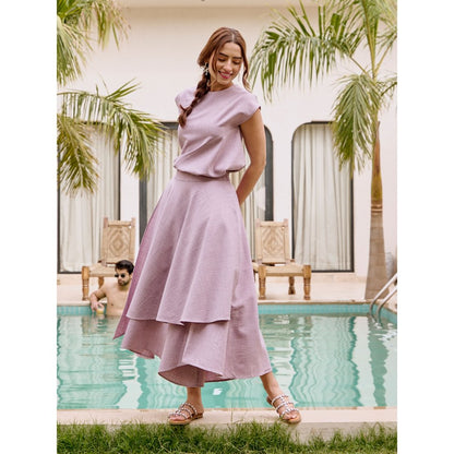 House of Fett Marylebone Asymmetric Purple Co-Ord (Set of 2)