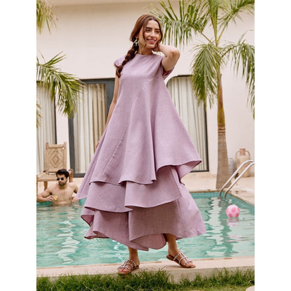 House of Fett Marylebone Asymmetric Purple Co-Ord (Set of 2)