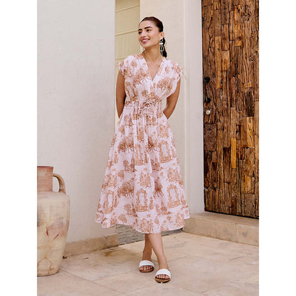 House of Fett Lavenham Printed Midi Dress
