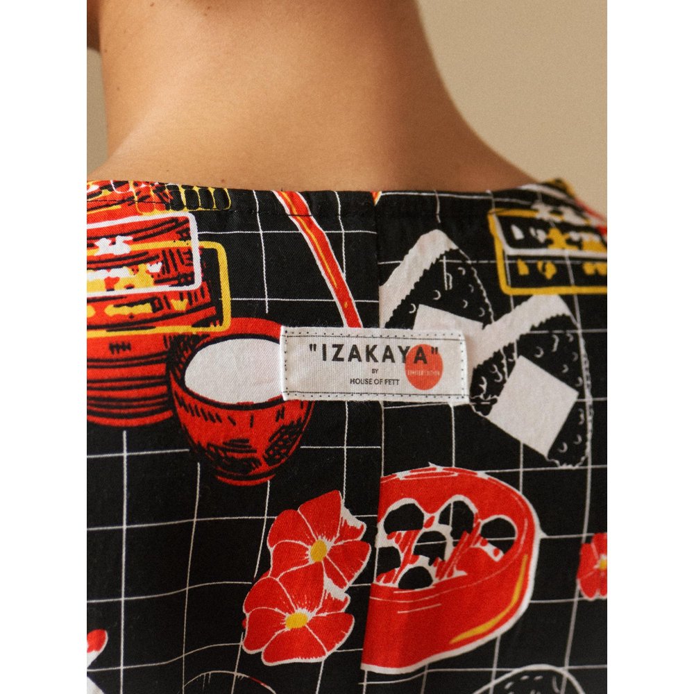 House of Fett Miso Ramen Print Black Dress