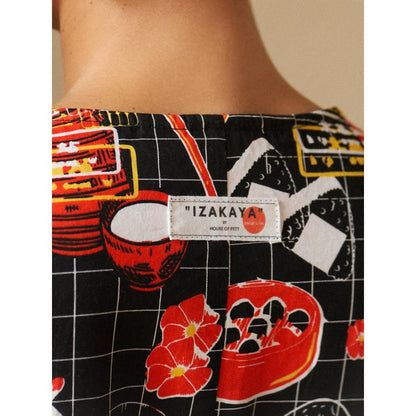 House of Fett Miso Ramen Print Black Dress