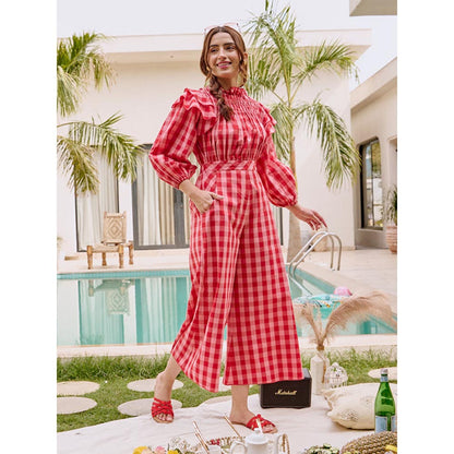 House of Fett Berry Chess Jumpsuit - Pink