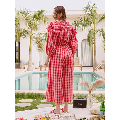 House of Fett Berry Chess Jumpsuit - Pink