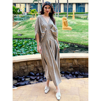 House of Fett Nusa Pleated Jumpsuit - Green