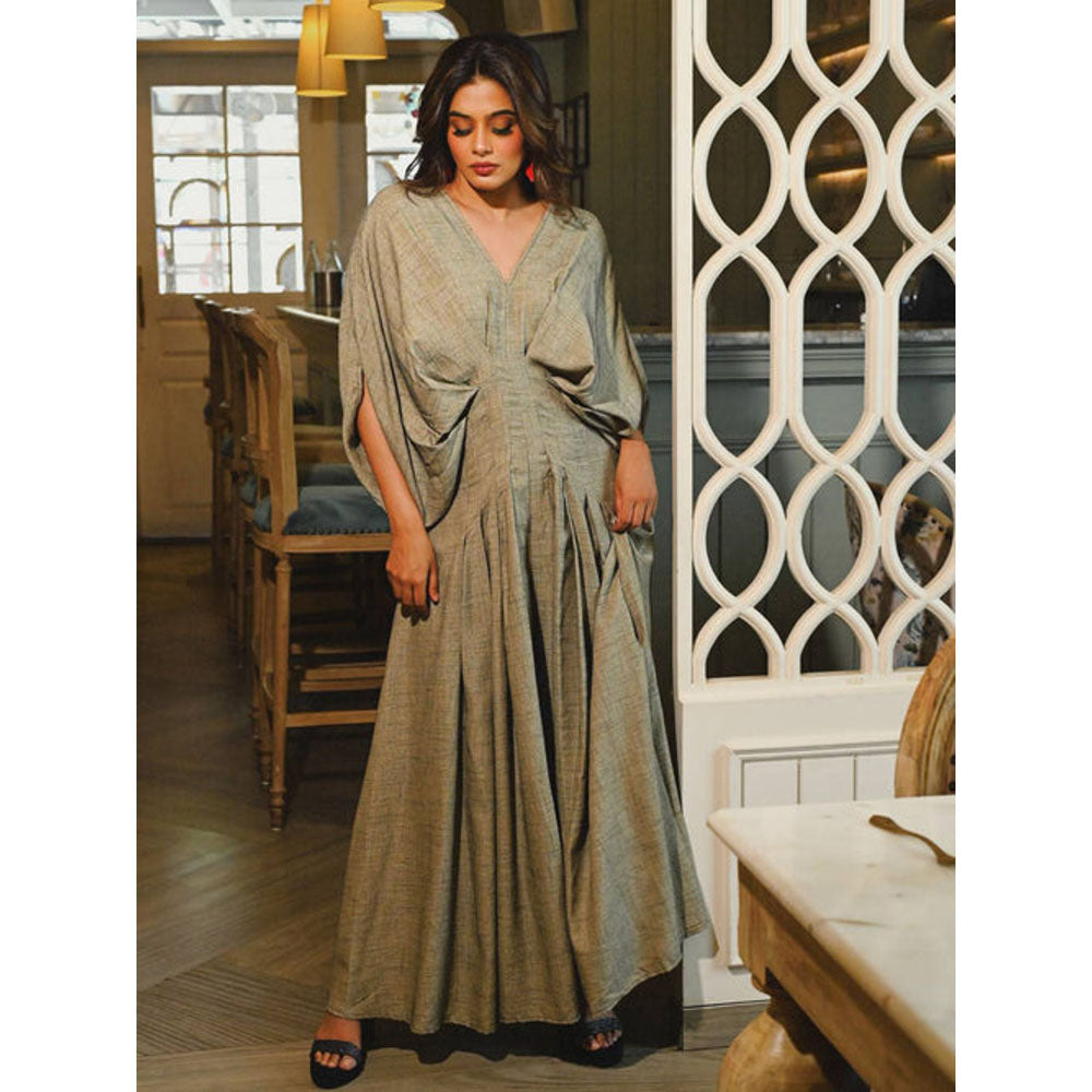 House of Fett Nusa Pleated Jumpsuit - Green