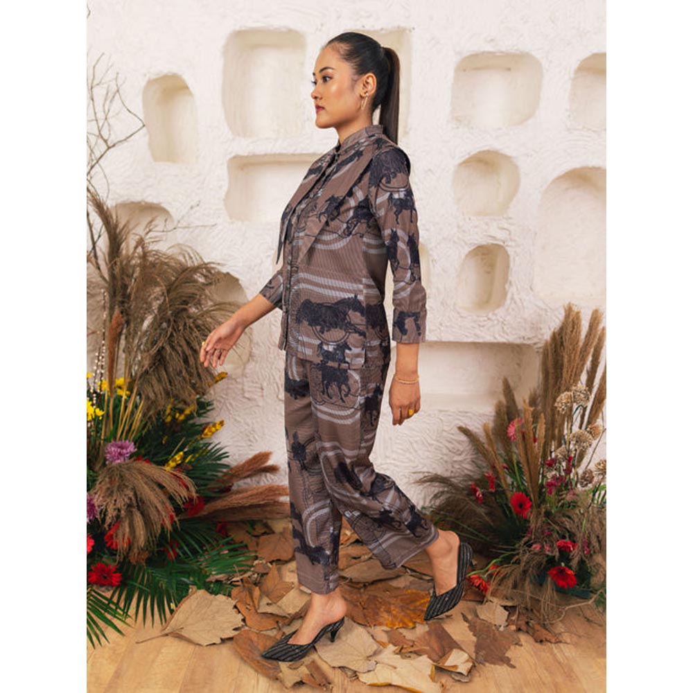 House of Fett Womens Brown Saddle Pant