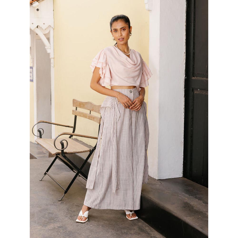 House of Fett Womens Stripes Bingtuan Pant - Beige