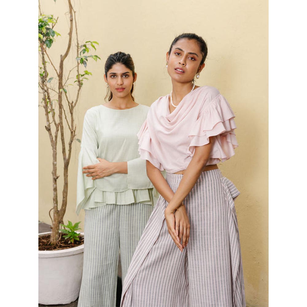 House of Fett Womens Stripes Bingtuan Pant - Beige