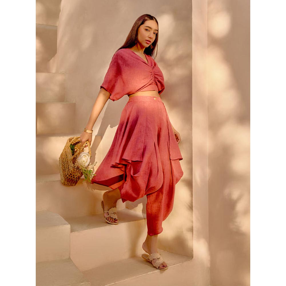 House of Fett Baku Red Linen Pant