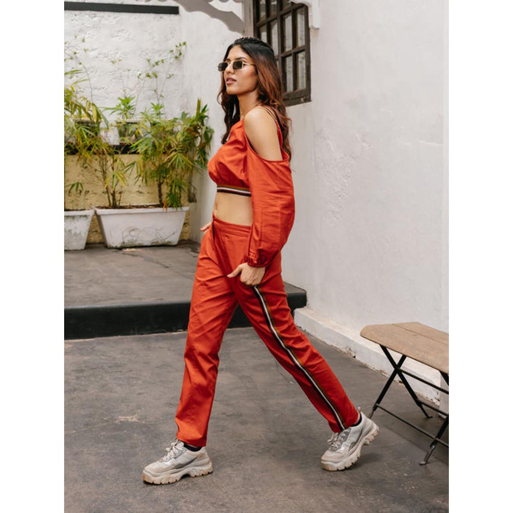 House of Fett Amber Crop Top - Red