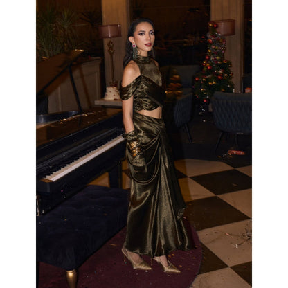 House of Fett Phantom Eclipse Top with Skirt - Green