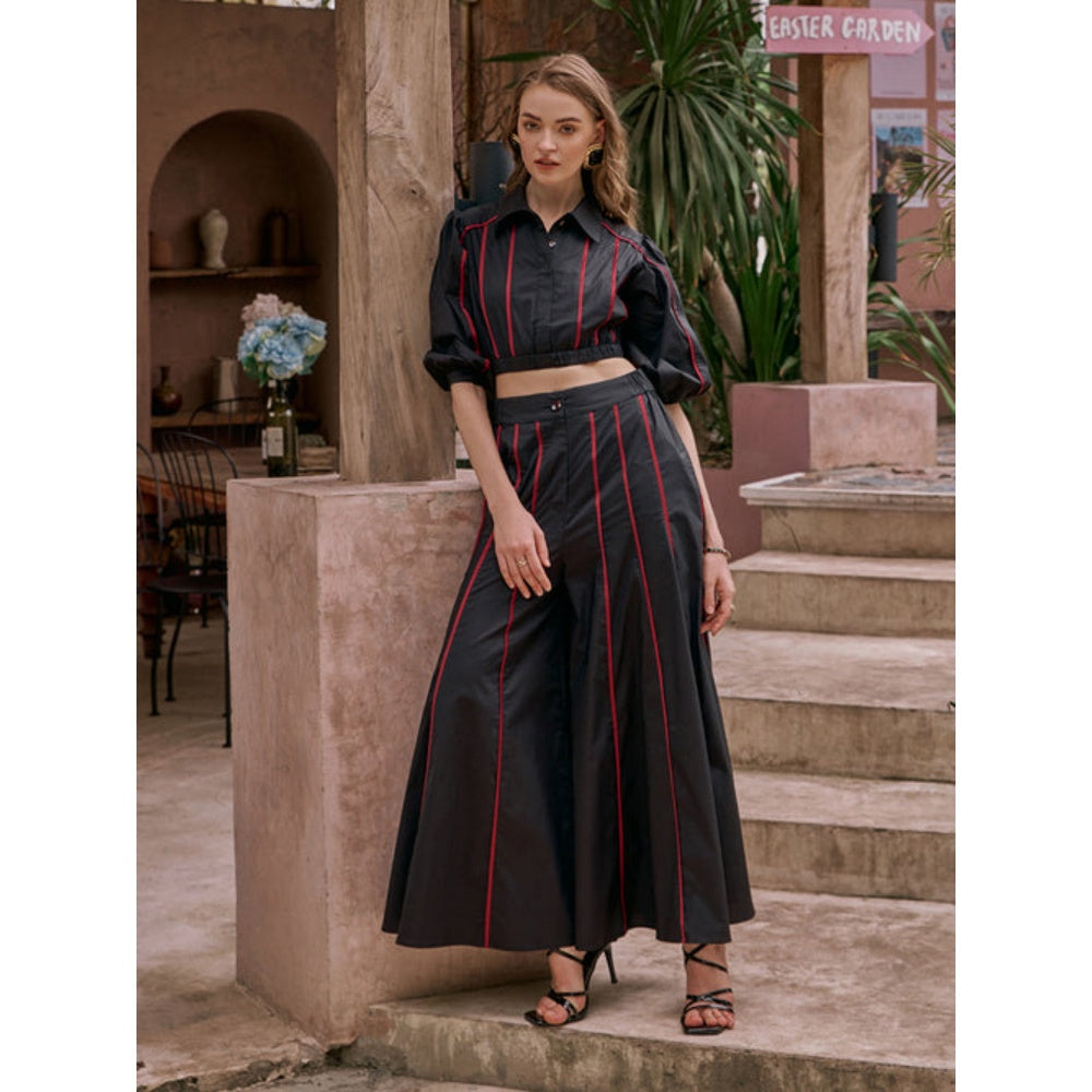 House of Fett Nate Piping Co-Ord Set - Black