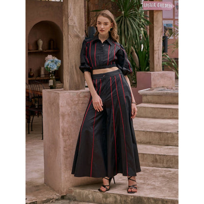 House of Fett Nate Piping Co-Ord Set - Black