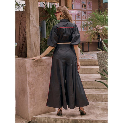 House of Fett Nate Piping Co-Ord Set - Black