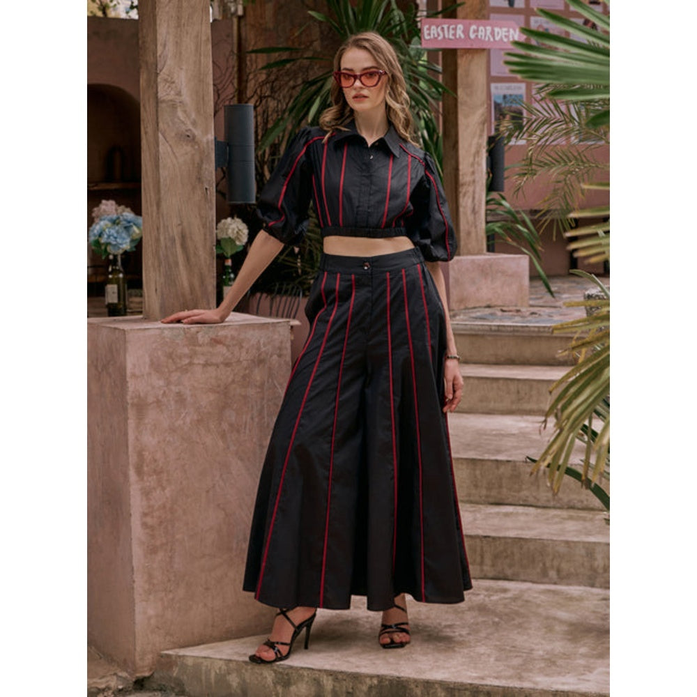 House of Fett Nate Piping Co-Ord Set - Black