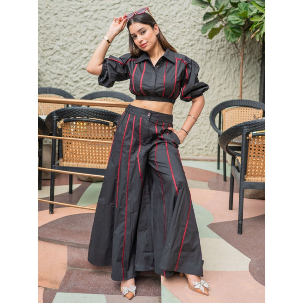 House of Fett Nate Piping Co-Ord Set - Black