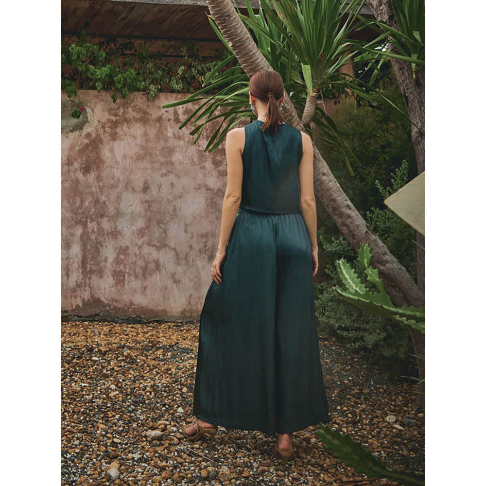 House of Fett Diana Organza Applique Floral Co-Ord Set - Green