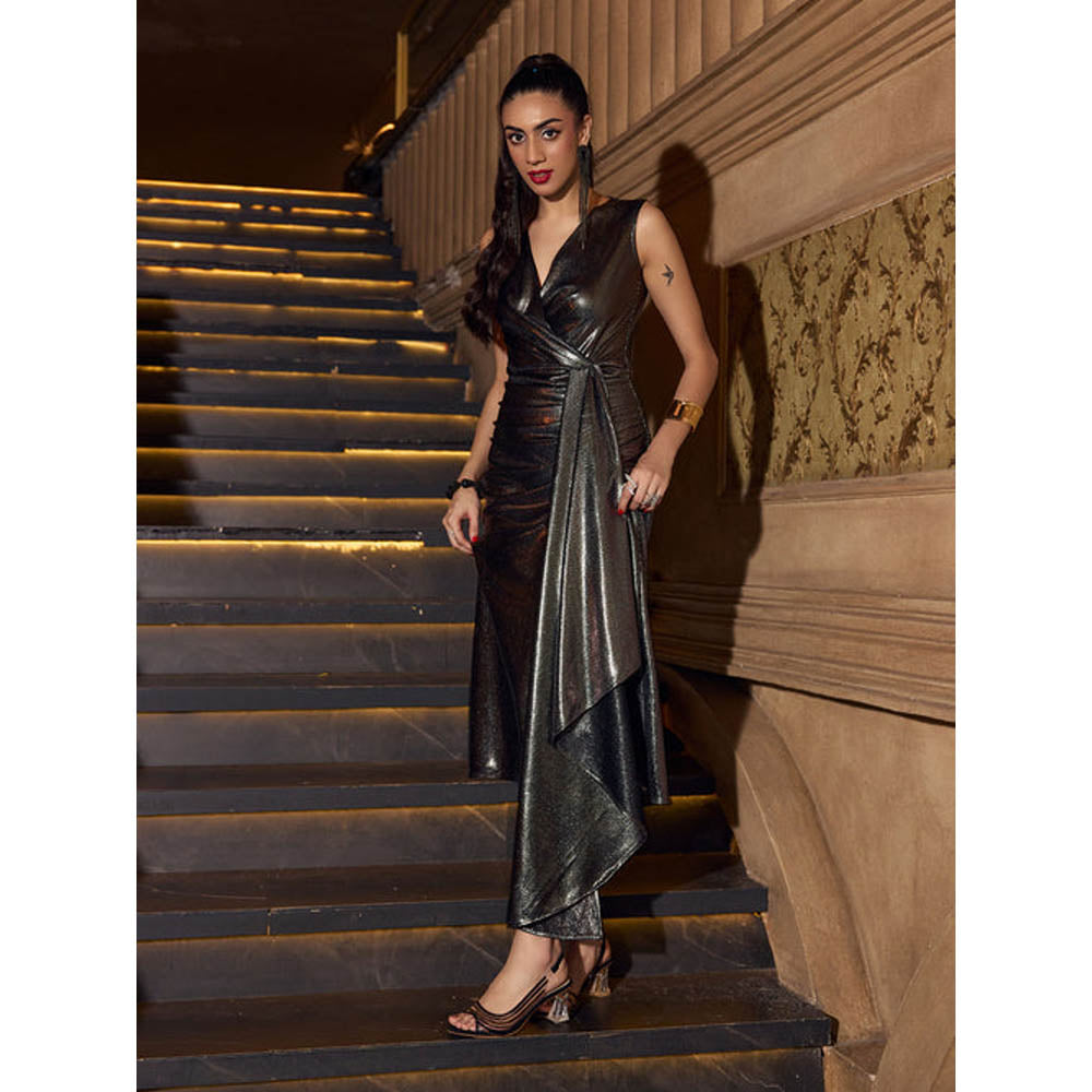 House of Fett Glitz And Glam Partywear Dress - Black