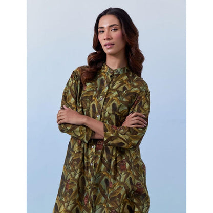 House of Fett Koala Cotton Dress - Green