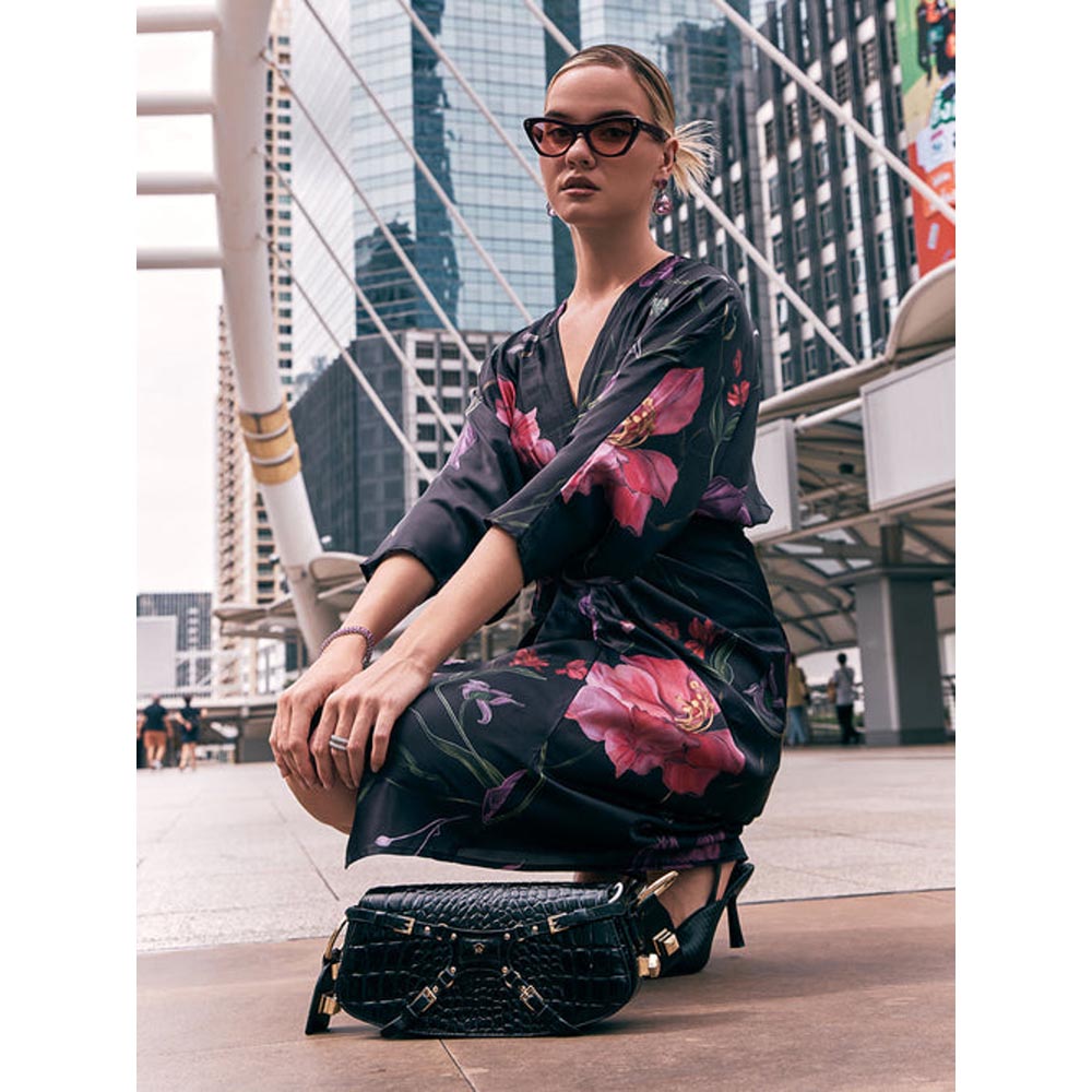 House of Fett Xoxo Pleated Dress - Black