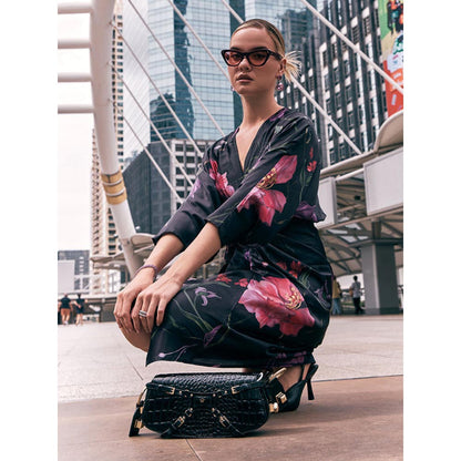 House of Fett Xoxo Pleated Dress - Black