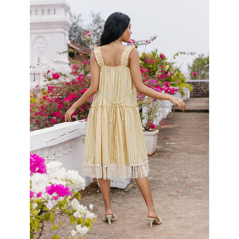 House of Fett Seychelles Gathered Dress - Yellow